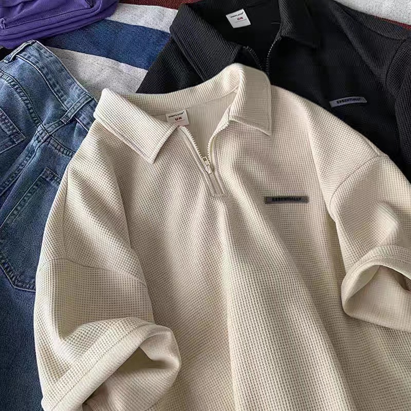 Áo polo nam thời trang áo phông nam form rộng áo polo nữ áo thun unisex phong cách Hàn Quốc  áo thun nam form rộng có cổ vintage áo thun nam cổ bẻ