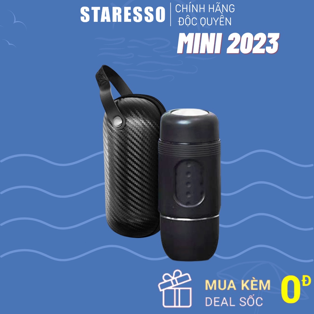 Máy pha cà phê Espresso nguyên chất Staresso Mini nhỏ gọn thuận tiện mang theo đi du lịch, picnic, đi làm chính hãng