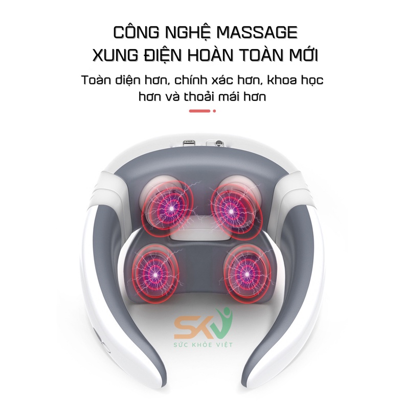 Máy Massage Vai Cổ, Xóa Tan Ngay Các Cơn Đau Mỏi Cổ Vai Gáy, Thư Giãn, Giúp Lưu Thông Tuần Hoàn Khí Huyết, Nhựa An Toàn