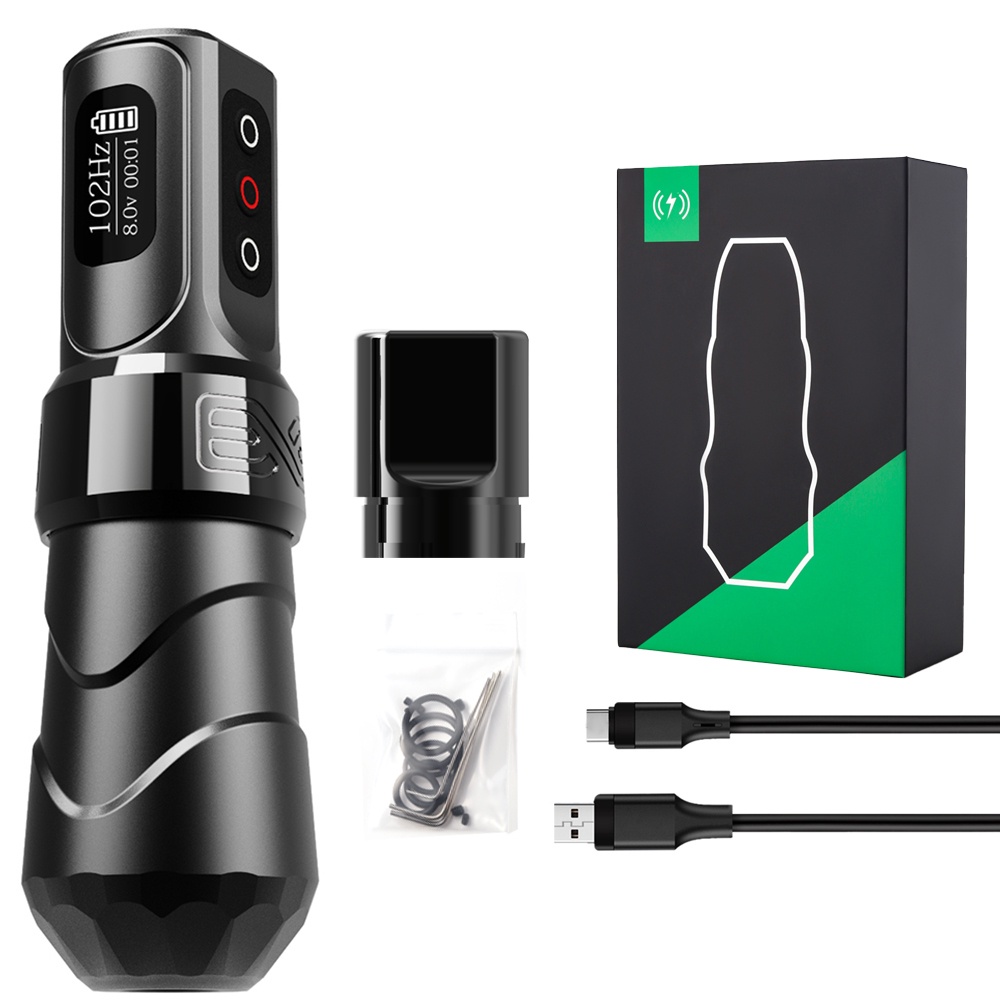 Máy xăm hình AMBITION tối đa 2 pin lithium không lõi màn hình LED cho họa sĩ xăm hình vĩnh viễn