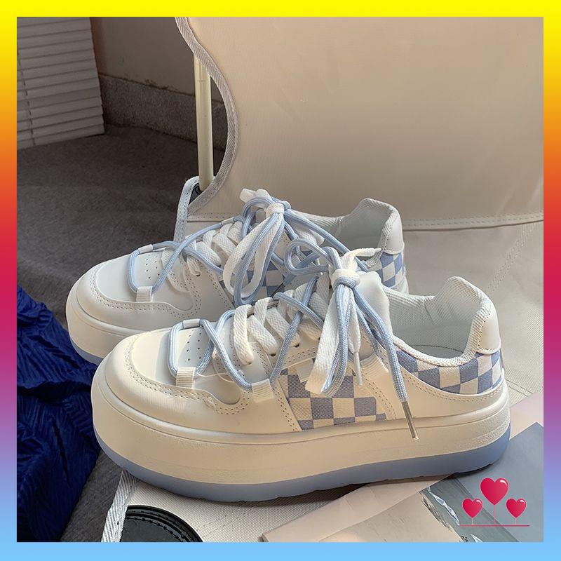 Giày thể thao caro nữ mẫu mới đế dày