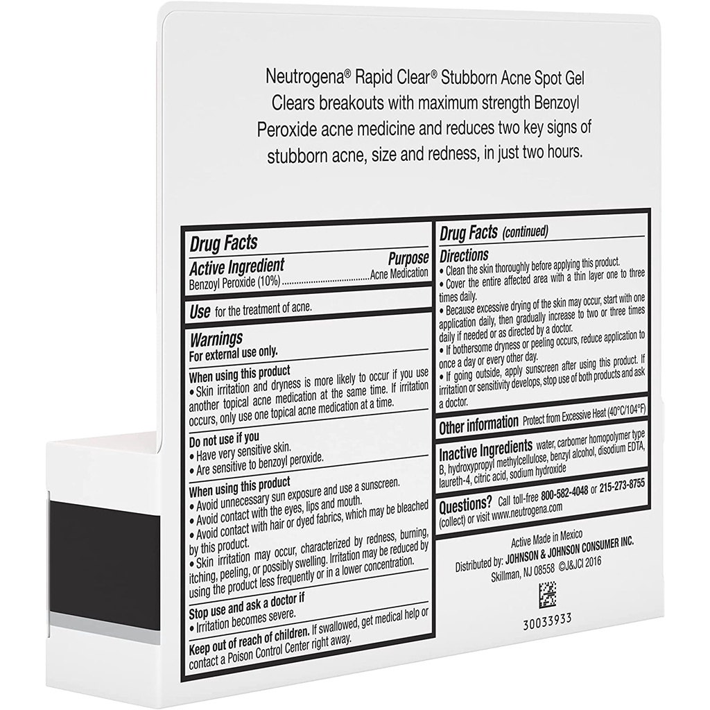 Gel chấm mụn Neutrogena Rapid Clear Stubborn Acne Spot Gel Maximum Strength 28g