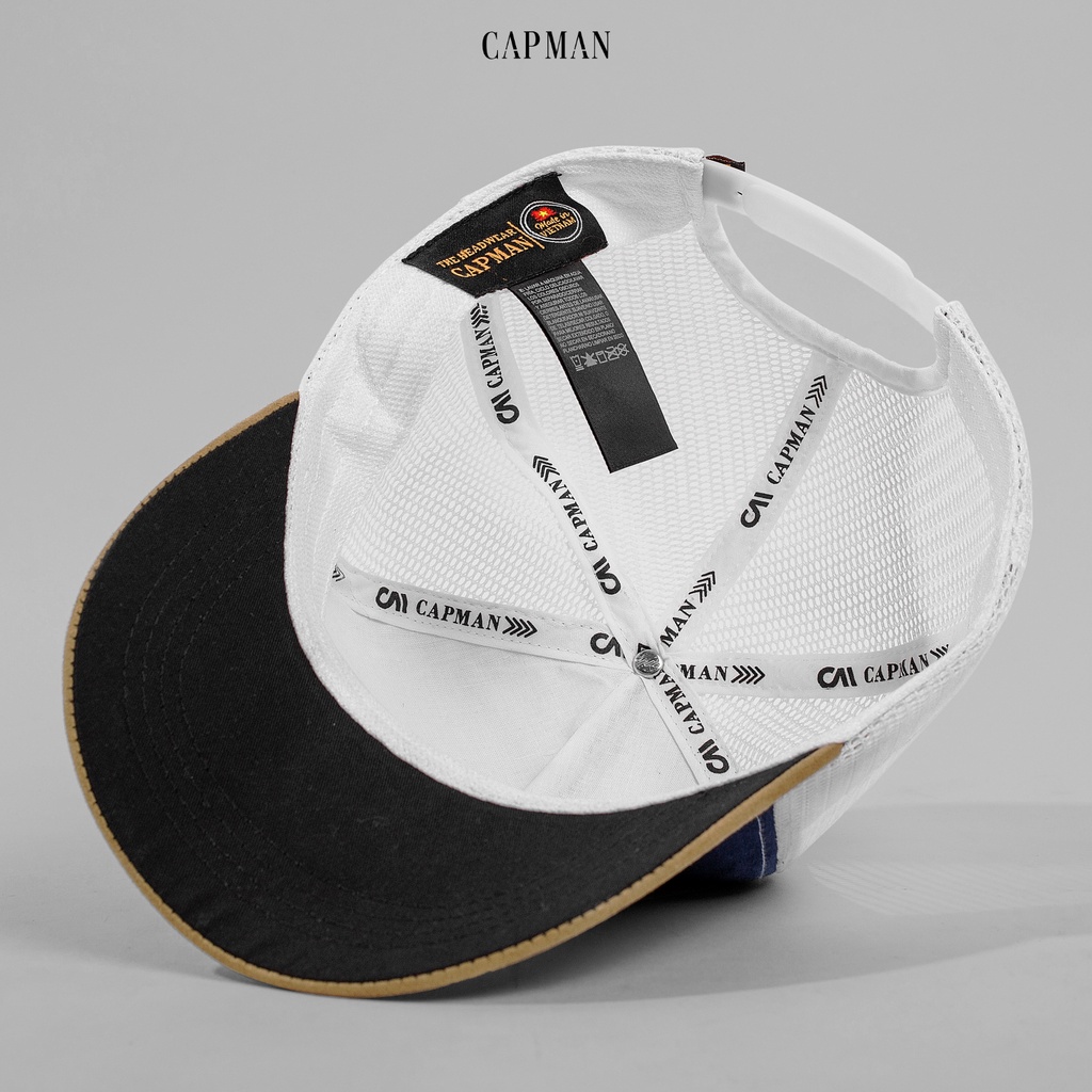 Mũ lưỡi trai thể thao trucker CAPMAN màu nâu xanh CM60