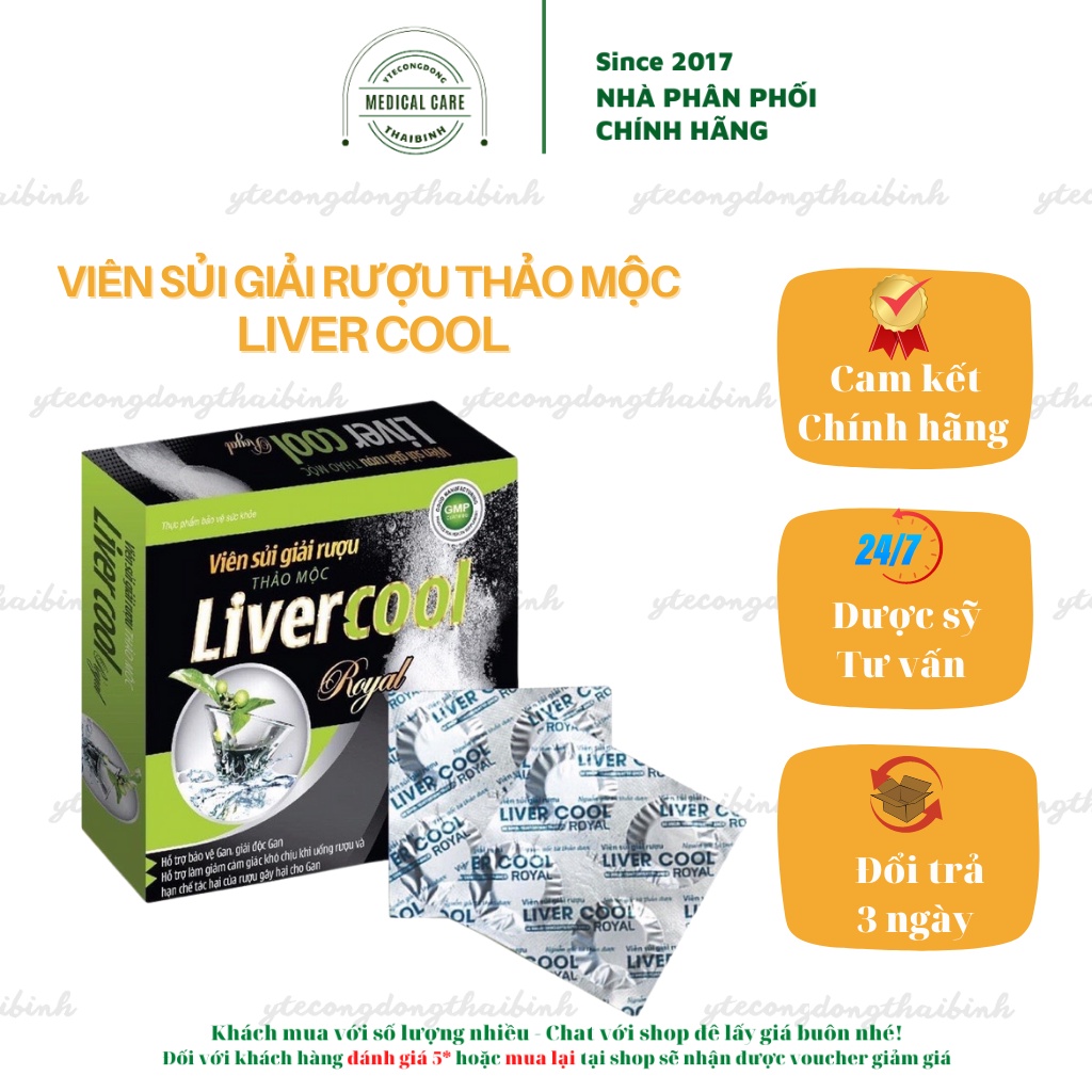 Viên sủi giải rượu Liver Cool giảm say rượu bia - LiverCool viên uống giảm tác dụng phụ của bia rượu chống say rượu bia