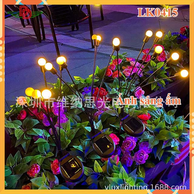 Đèn Đom Đóm Năng Lượng Mặt Trời - ánh trắng và ánh sáng vàng- lk0415-6 heads