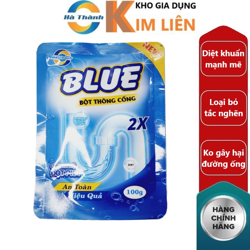 Bột thông cống BLUE Hàn Quốc 100g - Thông cầu / Cống / Đường ống / Bồn rửa chén, rửa mặt - Chính hãng CT HÀ THÀNH