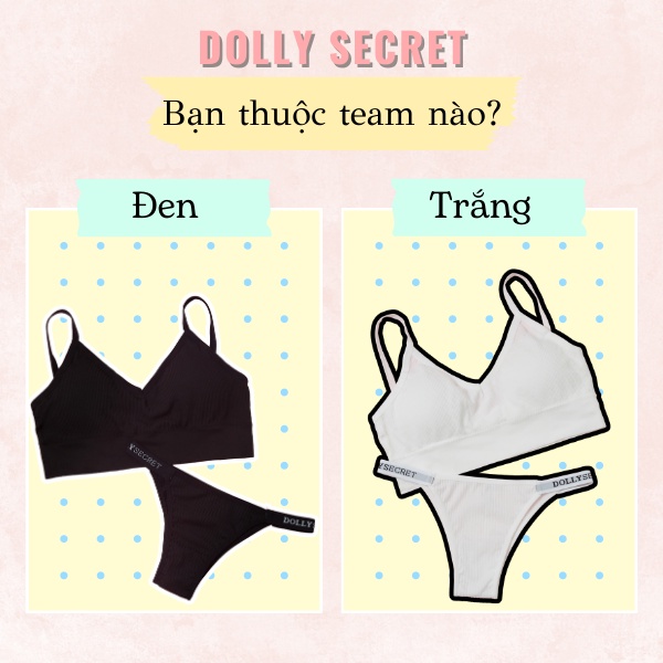 Bộ đồ lót thoải mái Sporty cotton sợi tre DOLLY SECRET 2 chi tiết gồm áo lót và quần lót B10 | BigBuy360 - bigbuy360.vn