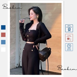Sét bộ thời trang có BigSize áo ống phối quần ống suông cá tính_SBNT_6015