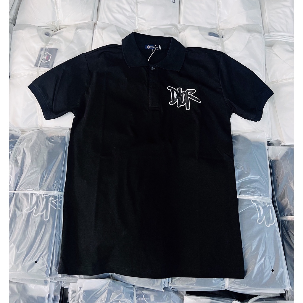 Áo thun nam nữ cổ trụ tay ngắn in ngực chữ DIO, chất cotton thoáng mát, áo hot trend