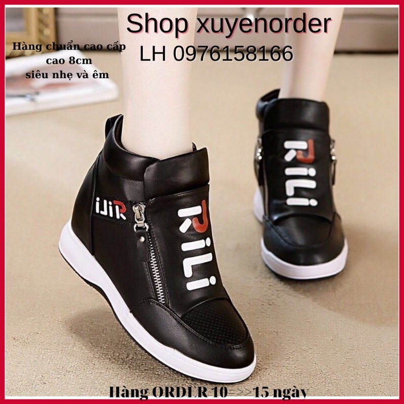 Giầy thể thao đế độn nữ nâng chiều cao 8cm rất nhẹ và êm mẫu mới năm hàng nhập cao cấp (Hàng ORDER)