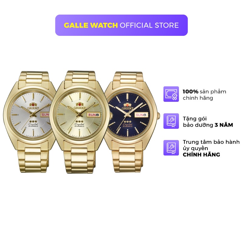 Đồng hồ Orient Watch 3 Star FAB0000 nam cơ automatic lên cót tay mặt kính chống xước dây thép đeo tay cao cấp chính hãng