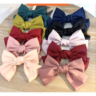 Kẹp tóc nơ lớn vải lụa satin cao cấp nhiều màu
