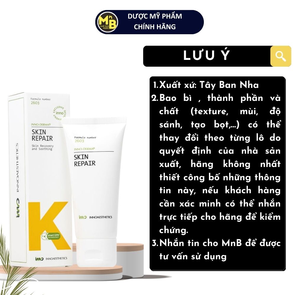 Kem Dưỡng sửa chữa, Phục Hồi da Innoaesthetics Inno - Derma Skin repair Kem Inno K 60g