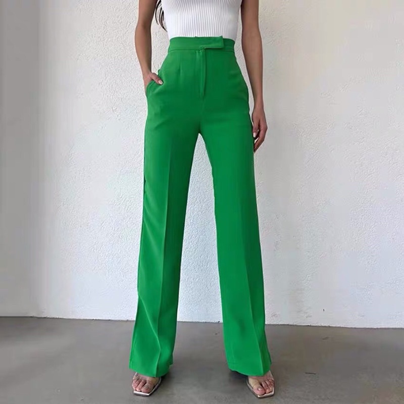 QUẦN TÂY SUÔNG DÁNG DÀI 1 NÚT LƯNG CAO FORM SIÊU ĐẸP033