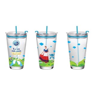 Ly thuỷ tinh có nắp Dutch Lady 500ml
