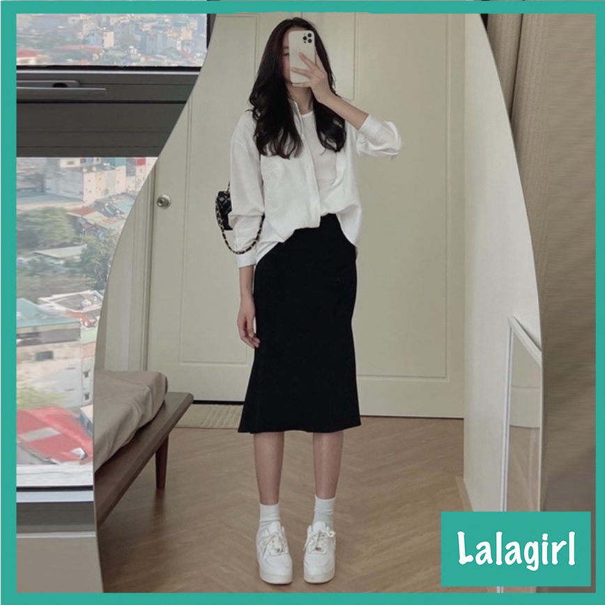 Chân Váy Đuôi Cá Midi Dáng Dài Ôm Body, Khóa Kéo Xẻ Sau Chất Thun Cao Cấp Siêu Hách Dáng