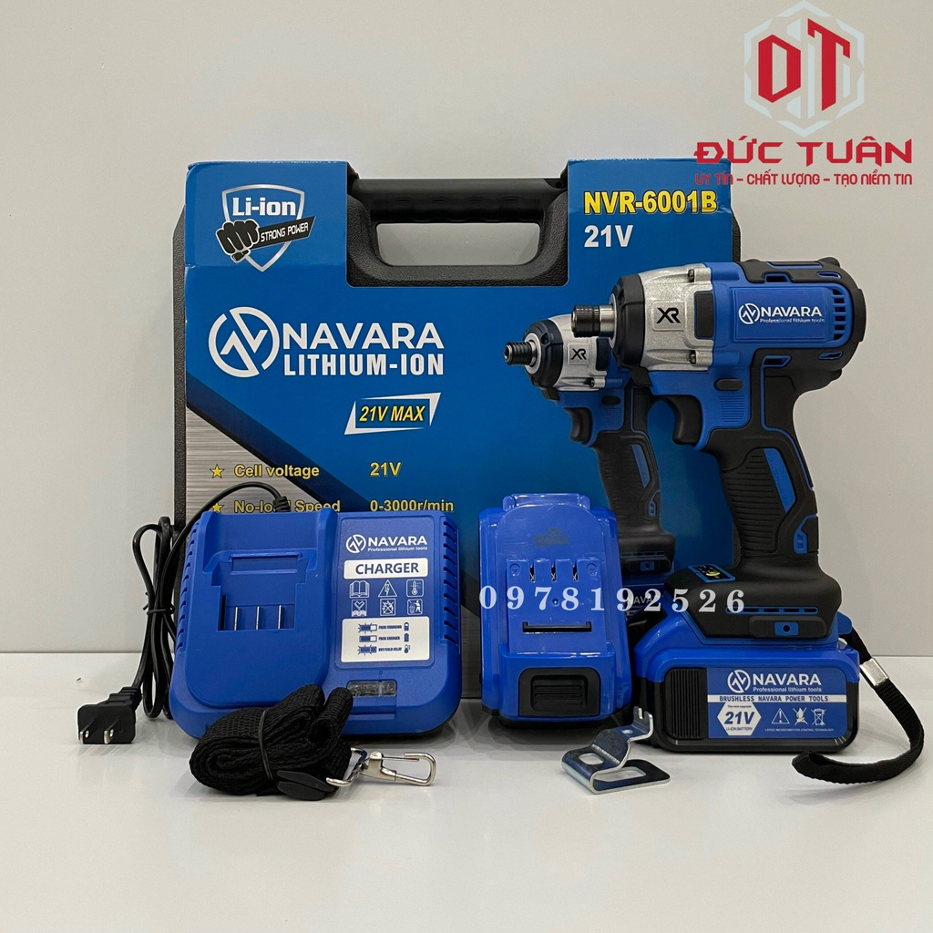 Máy Bắn Vít , Máy Bắn Vít NAVARA 6001B , Động Cơ Không Chổi Than , Pi