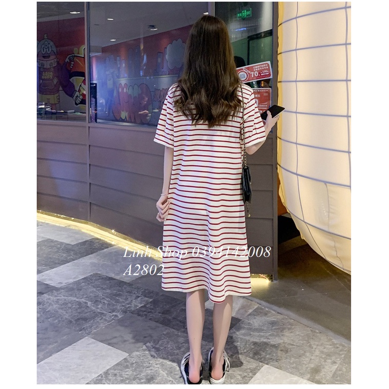 Váy Phông Kẻ Mickey Có Cổ Lịch Sự A2802