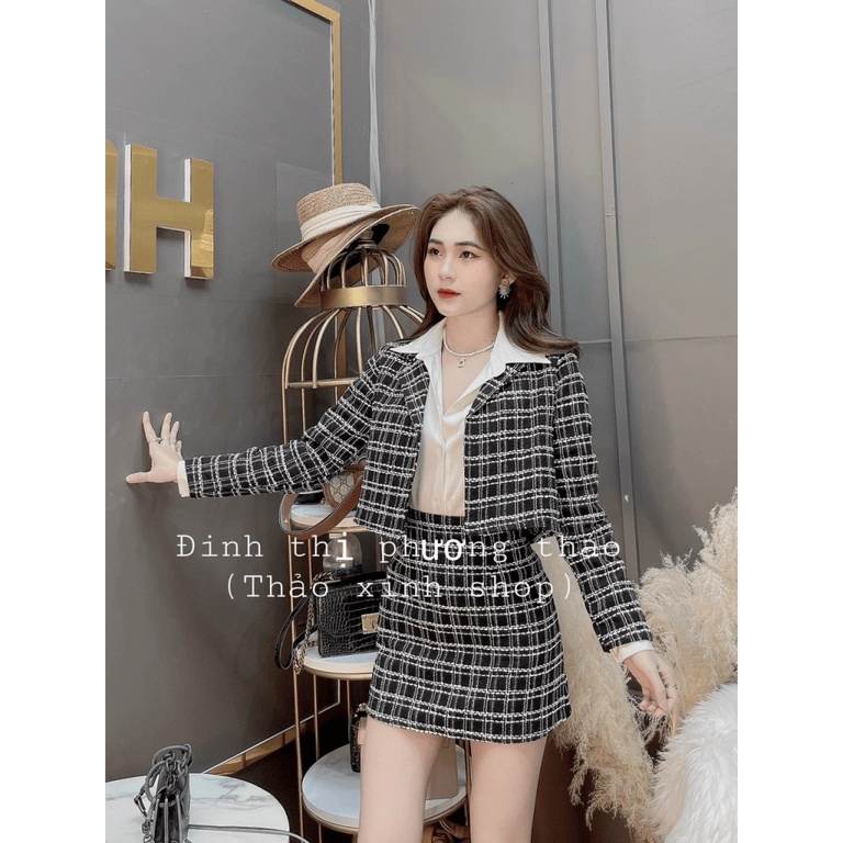 SIÊU SALE SÉT 3IN1 KATE THIẾT KẾ ÁO KHOÁC TAY DÀI PHỐI VÁY NGẮN XINH XẮN KHI ĐI CHƠI CN SHOP HHP FASHION