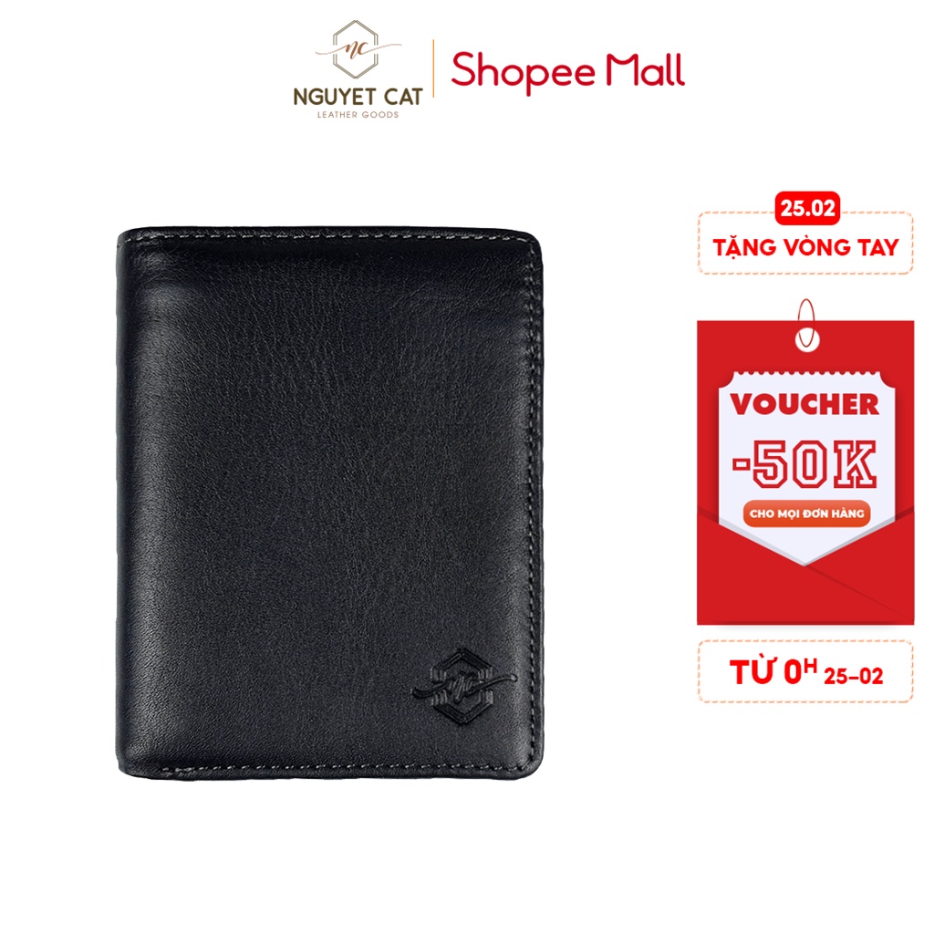 Ví Nam NGUYET CAT Leather Chất Liệu Da Bò Nappa Cao Cấp, Dáng Đứng NC20