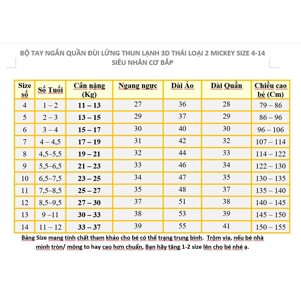 Bộ tay ngắn quần đùi lửng siêu nhân cơ bắp cho bé trai Thun lạnh 3D Mic.key Size nhí 11-21kg - Pikakids
