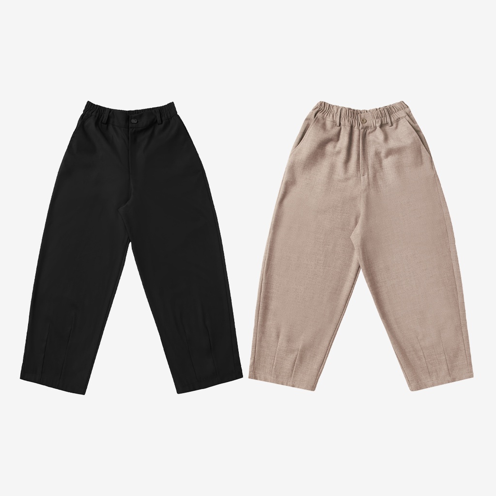 Quần tây ống rộng, form lửng, vải dày