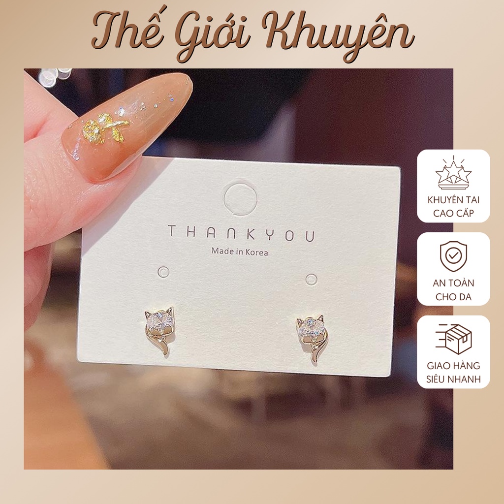 Bông Tai Nữ Hình Hồ Ly Cute E4040 Thế Giới Khuyên Thiết Kế Nhỏ Gọn Dễ Thương Dễ Phối Đồ Quà Tặng Cho Nữ