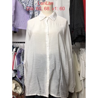 Áo sơ mi si tuyển 2hand thô trắng