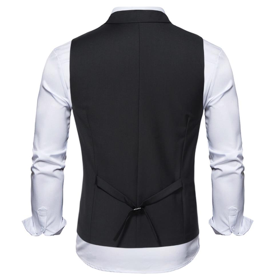 Áo gile nam cao cấp phong cách Hàn thiết kế 2 hàng cúc phối kẻ sọc sang chảnh lịch lãm H65