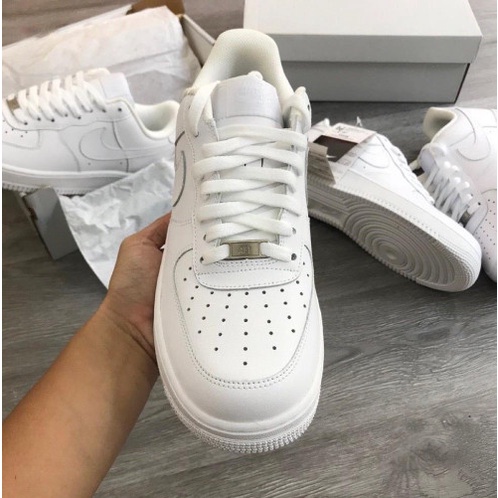 Giày Nam Nữ AF1 Trắng, Giày Sneaker Air Force 1 Trắng Đế Độn Chiều Cao Dành Cho Học Sinh Sinh Viên FuLL