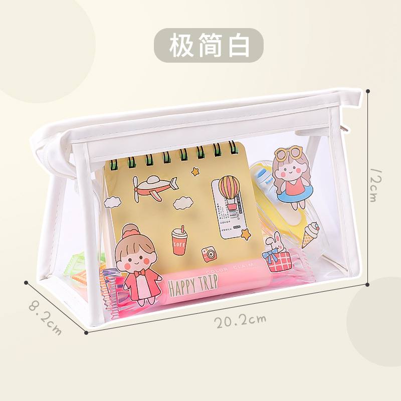 Túi đụng bút trong in hình hoạt hình dễ thương, túi đựng mỹ phẩm BBT1