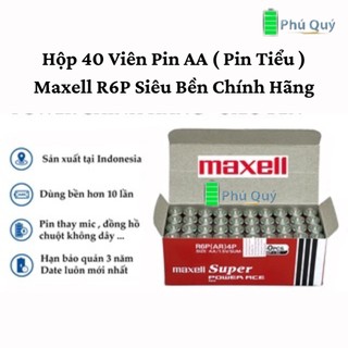 Hộp 40 viên pin aa maxell r6p siêu bền chính hãng