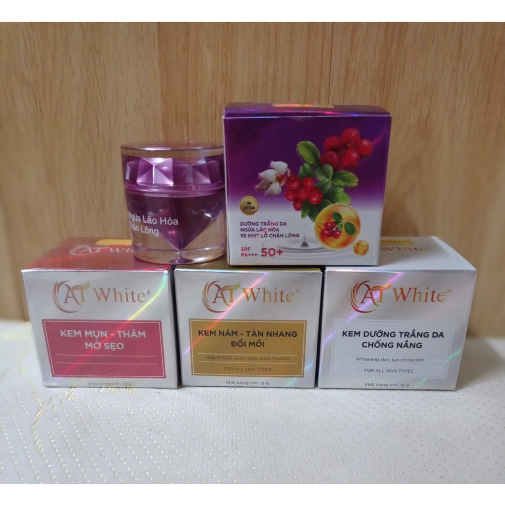 Kem AT White dưỡng trắng - Ngừa mụn - Mờ thâm nám- Ngừa lão hóa chuyên sâu18G