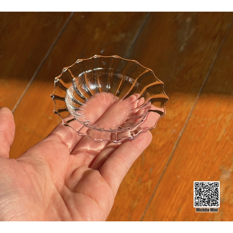 Đĩa thuỷ tinh mini size to 7cm đường kính tinh xảo