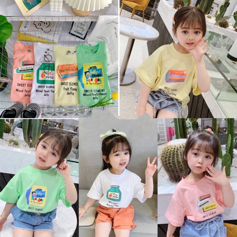 Cotton SG chính phẩm) Áo thun bé gái HỘP SỮA siêu dễ thương từ 10kg-30kg