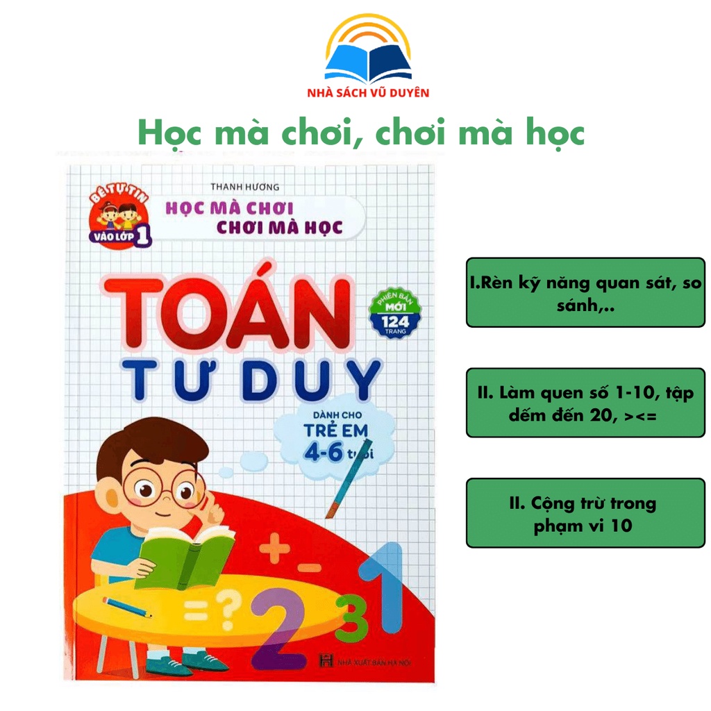 Sách - Toán tư duy dành cho trẻ em 4 đến 6 tuổi - Phiên bản mới 124 trang