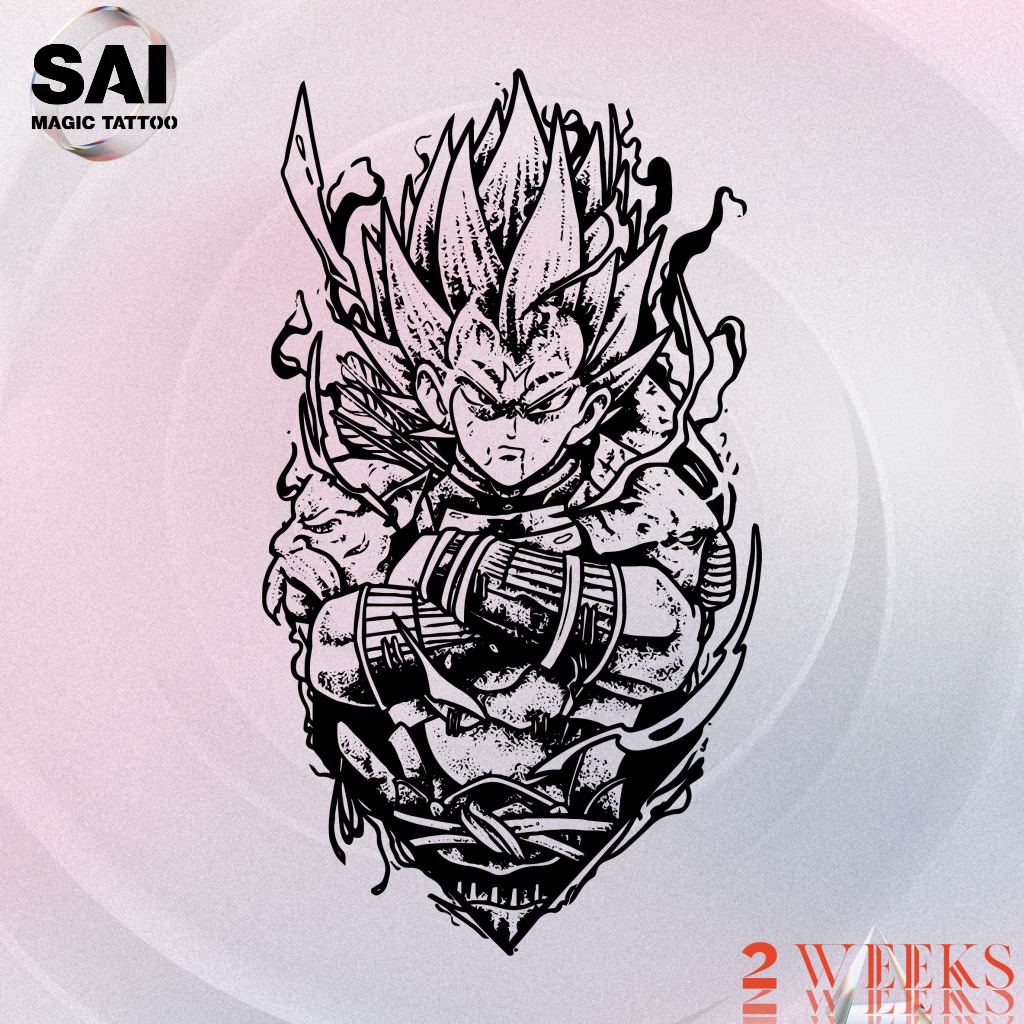 Miếng dán hình xăm tạm thời SAI MAGIC TATTOO 183 18CM×11CM chống thấm nước lâu trôi lên đến 2 tuần