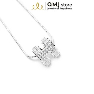 Dây chuyền bạc QMJ Chữ H cá tính bạc 925 cao cấp - Q133