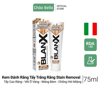 Kem Đánh Răng Tẩy Trắng Răng ITALY - BlanX Stain Removal | Tẩy Cao Răng - Vết Ố Vàng - Mảng Bám, Chống Hôi Miệng (75ml)