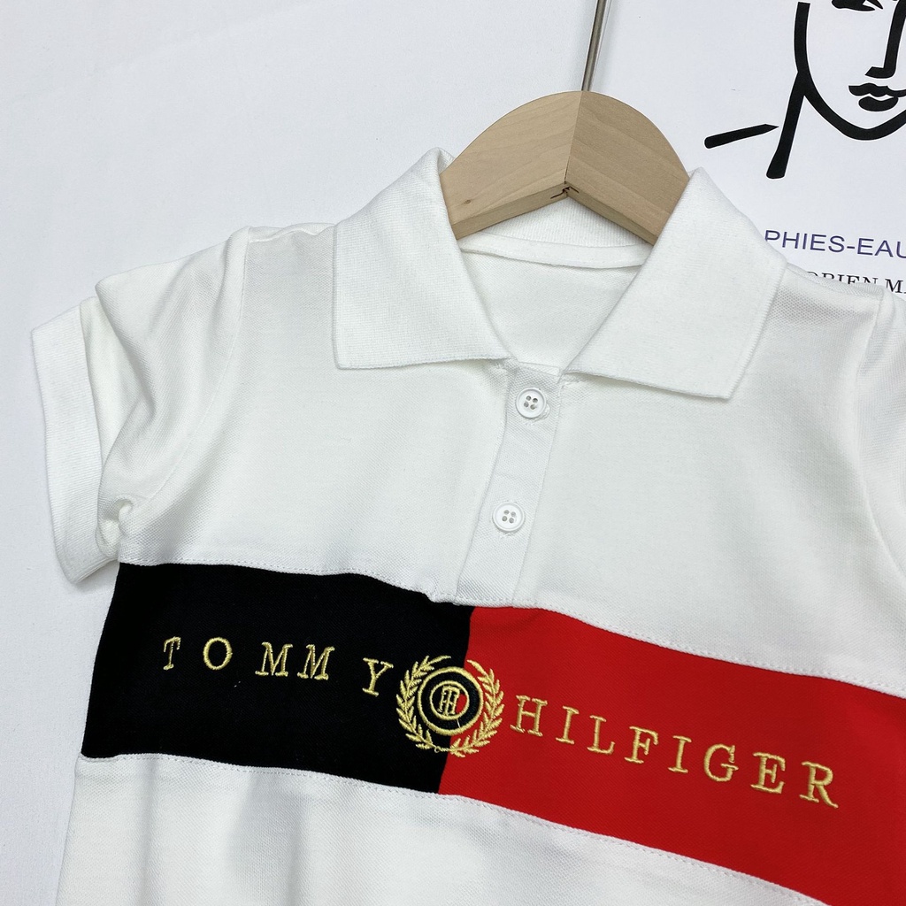 Áo cộc tay cho bé trai Áo polo họa tiết thêu nổi hàng QCCC  cho bé từ 10-25kg