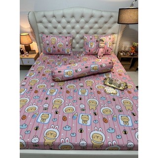 Bộ 4 món drap/ga áo gối thun lụa siêu lạnh thái latico