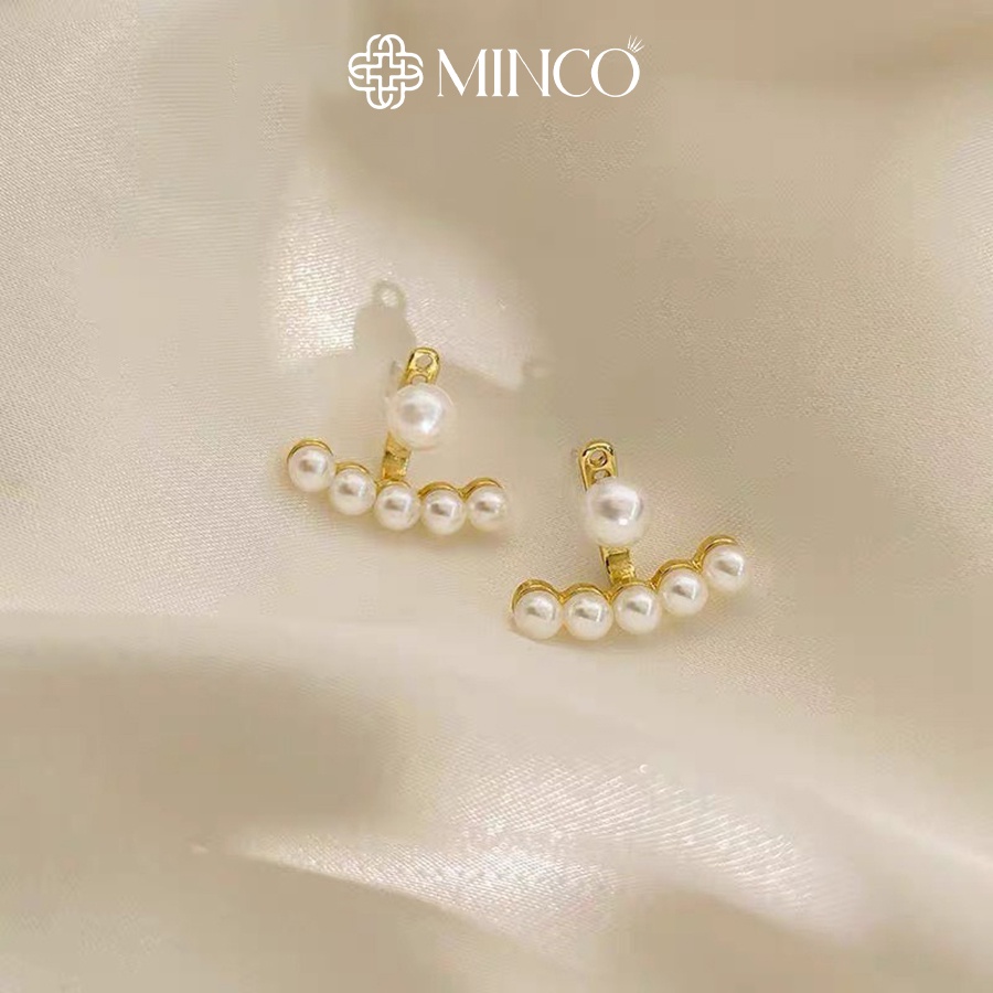 Bông tai nữ ngọc trai nhân tạo Minco Accessories khuyên tai vành ngọc thời trang phụ kiện thời trang Hàn Quốc BT21