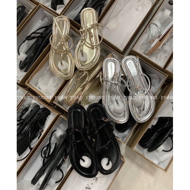 Sandal dây mảnh bóng cao cấp