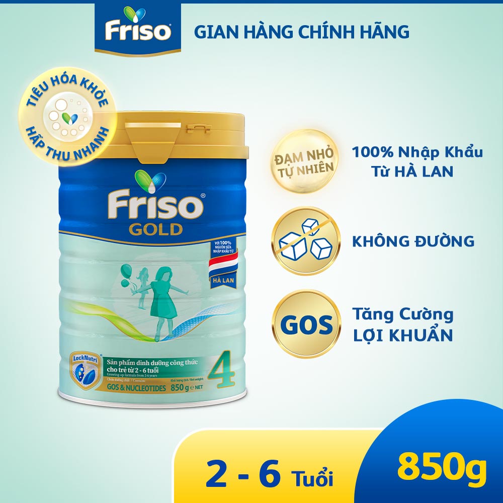 Sữa Bột Friso Gold 4 850g (Dành Cho Trẻ Từ 2 - 6 Tuổi)