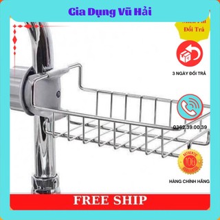 Giá để giẻ rửa bát inox 304 - Kệ gắn vòi inox đựng giẻ rửa bát