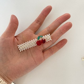 Kẹp tóc mái mỏ vịt đính đá Modleaf Cherry pin Hàn Quốc
