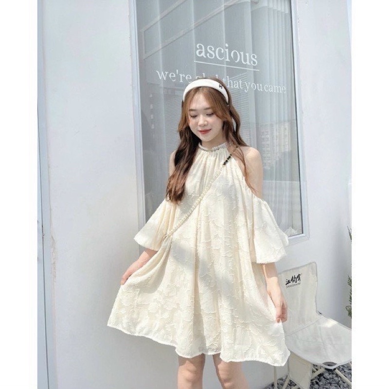 Đầm Yếm Ren Hoa Nổi âty Bồng Siêu Xinh Mã KH38