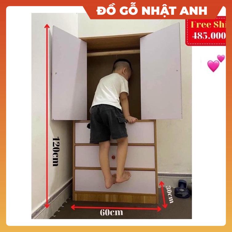 Tủ đựng quần áo sinh viên đựng đồ đa năng kê phòng ngủ phòng khách màu trắng vàng, Đồ gỗ nội thất cao cấp NHẬT ANH