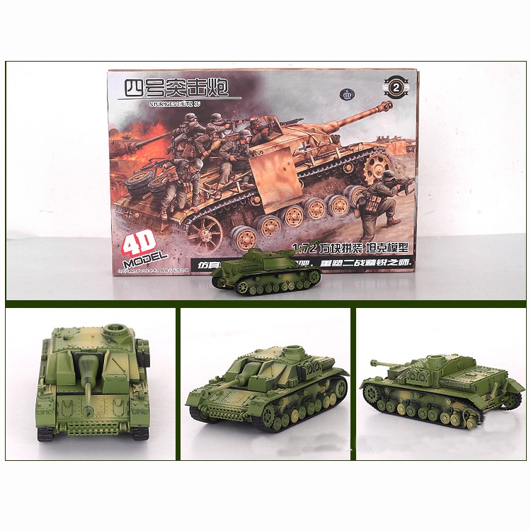 Mô tả  Mô hình Xe Tăng Quân Sự STUG IV Tĩnh lắp ráp 4D  tỉ Lệ  1:72