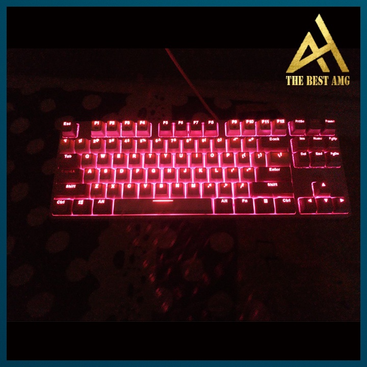 Bàn Phím Cơ Máy Tính Gaming Mini 87 Phím Led RGB Có Dây Dareu EK87 Màu Hồng - Bàn Phím Chơi Game Vi Tính